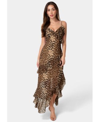 Women's Ruffle Chiffon Midi Dress