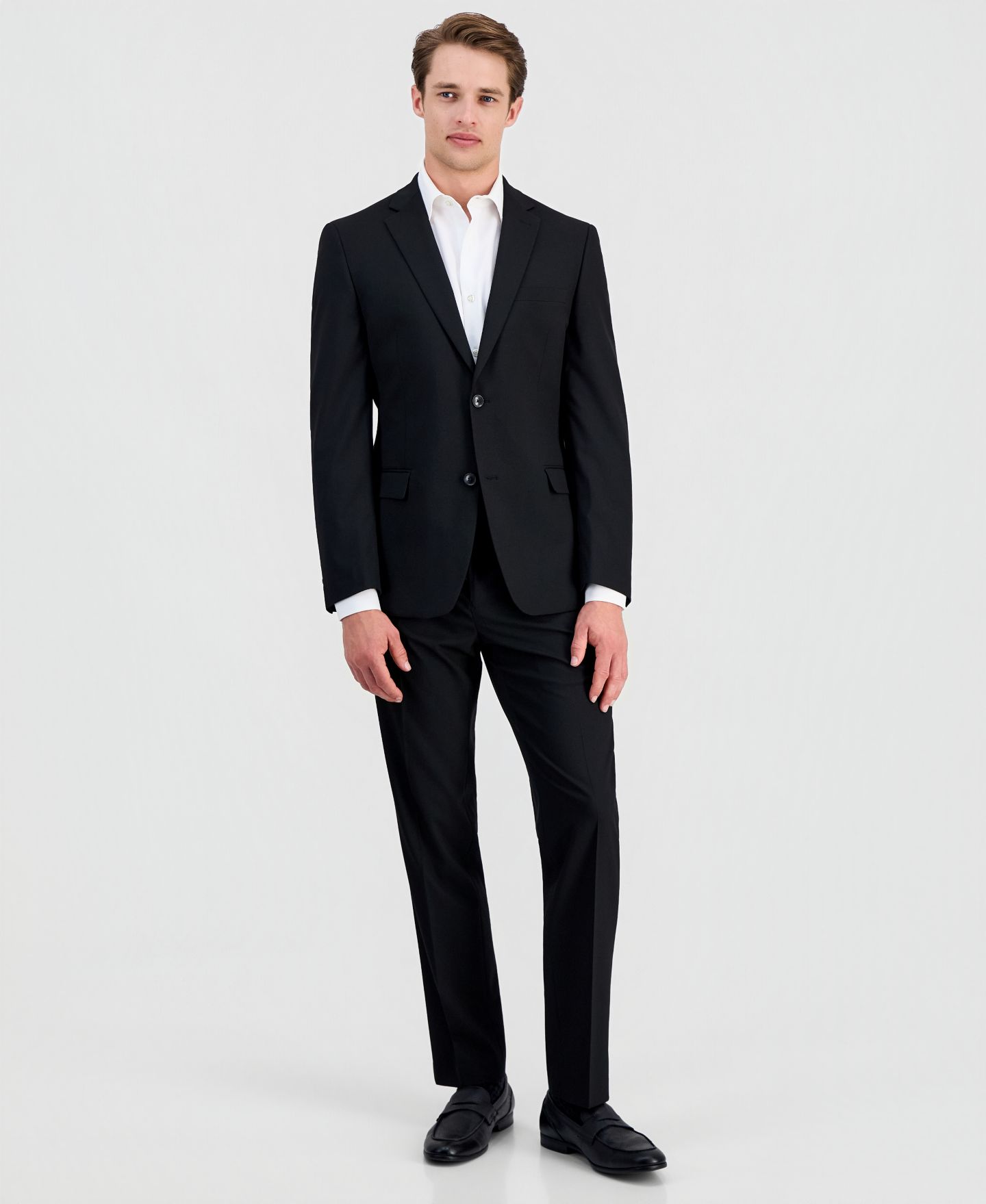 Мужской пиджак Alfani Slim-Fit Stretch Solid Suit, цвет: Чёрный — фото 4
