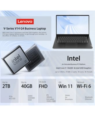 V-Series V14 14" Traditional Laptop Intel Core i7 16GB RAM Intel UHD Graphics 1TB SSD Storage Windows 11 Home 60Hz - Black