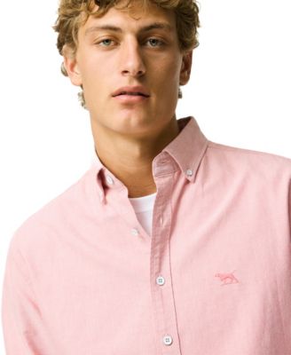 Men's Oxford Long Sleeve Sports Fit Cotton Shirt