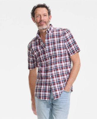 Men's Traditional Fit Short Sleeve Madras Shirt