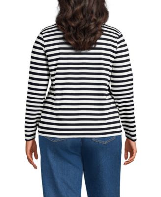 Plus Size Supima Cotton Long Sleeve V-Neck T-Shirt