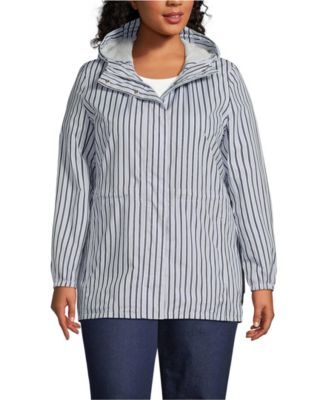 Plus Size Print Waterproof Hooded Packable Raincoat