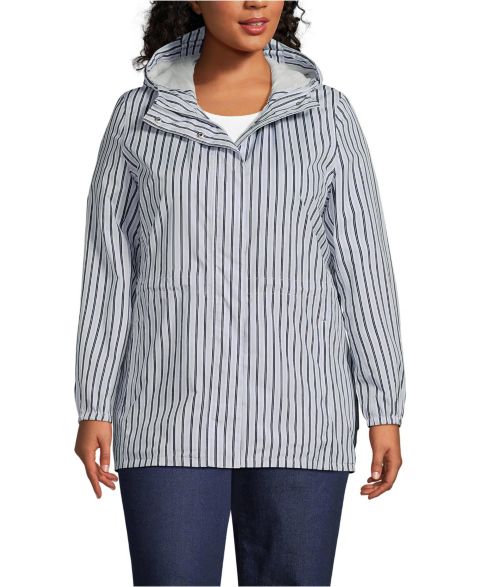 Женские куртки Lands' End Plus Size Print Waterproof Hooded Packable Raincoat