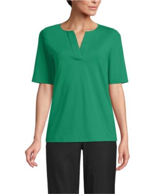 Women's Supima Jersey Half Sleeve Splitneck Shirt