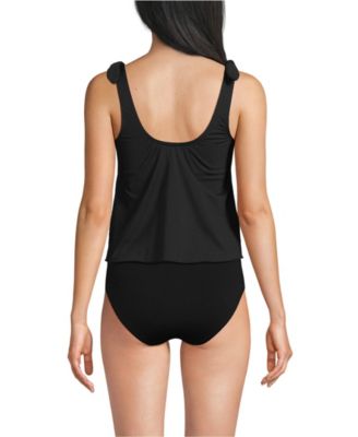 Women's D-Cup Tie Shoulder Flutter Tankini Top