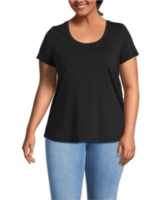 Plus Size Short Sleeve Lightweight Jersey Scoop Neck T-shirt