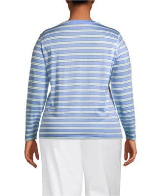 Plus Size Supima Cotton Long Sleeve V-Neck T-Shirt