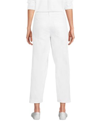 Petite Soft Denim Mid Rise Relaxed Straight Crop Jeans