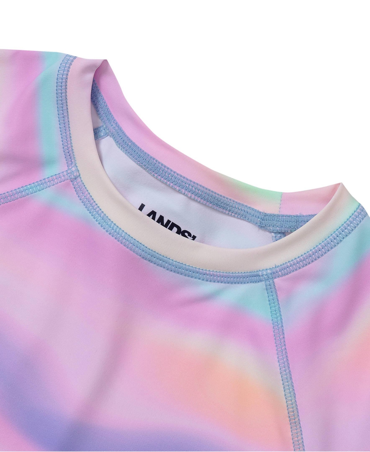 Lands' End Big Girls Plus Short Sleeve Crew Neck Swim Rash Guard