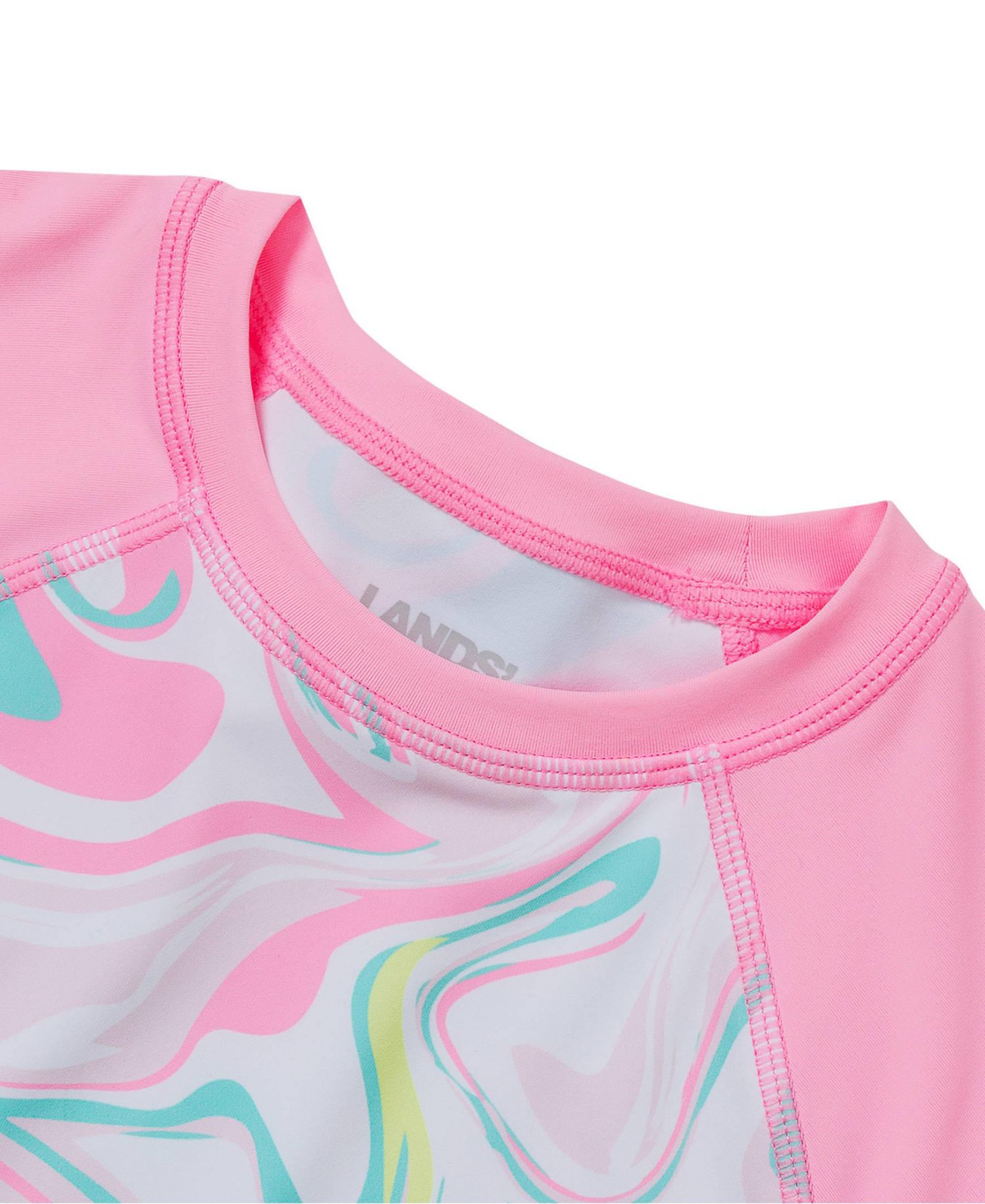 Girls Slim Chlorine Resistant Short Sleeve Rash Guard 3 Piece Swimsuit Set