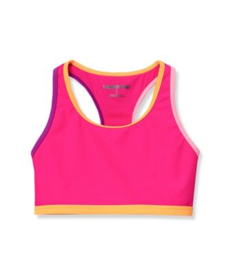 Girls Chlorine Resistant Contrast Racer Back Bikini Top