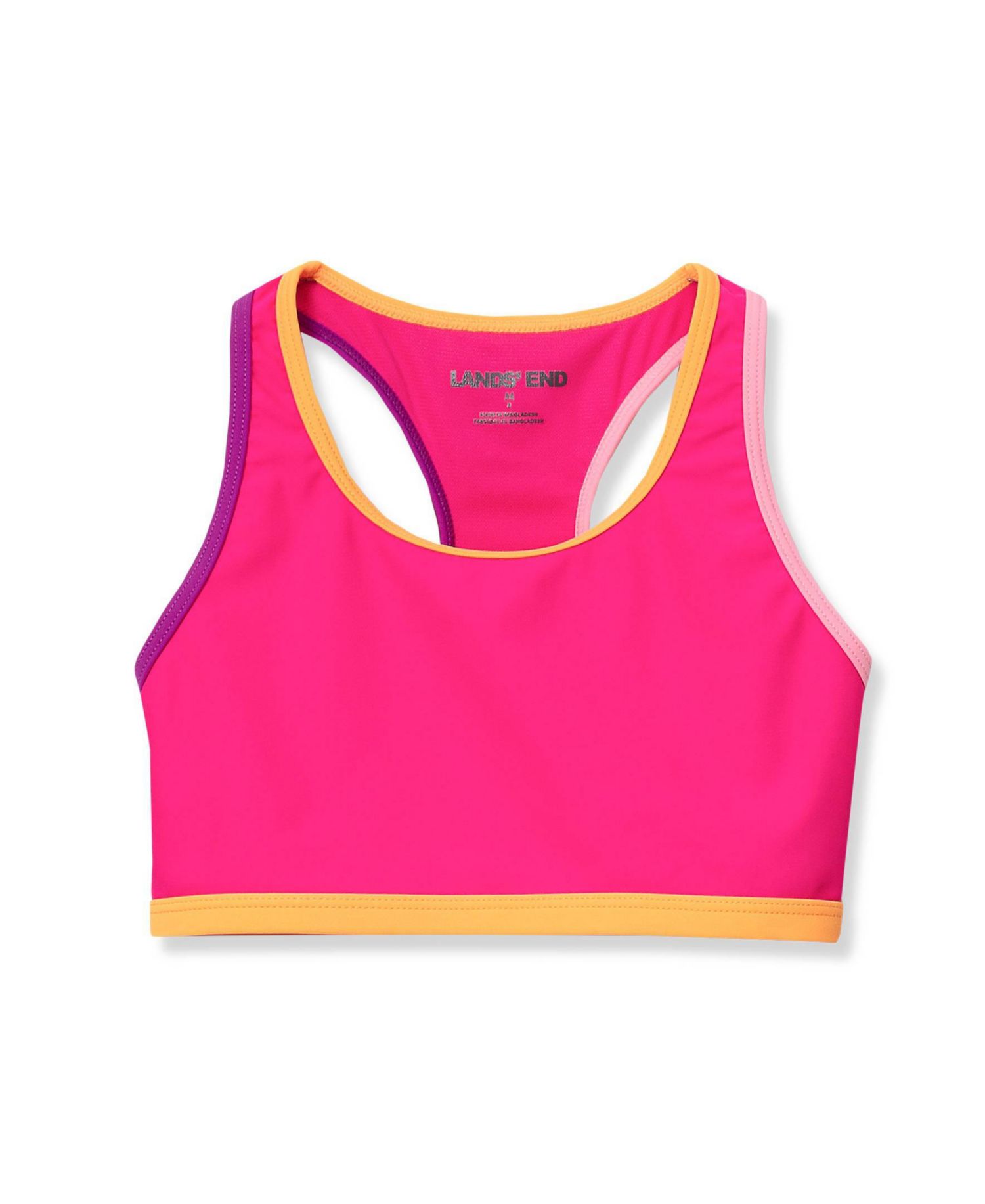 Girls Chlorine Resistant Contrast Racer Back Bikini Top