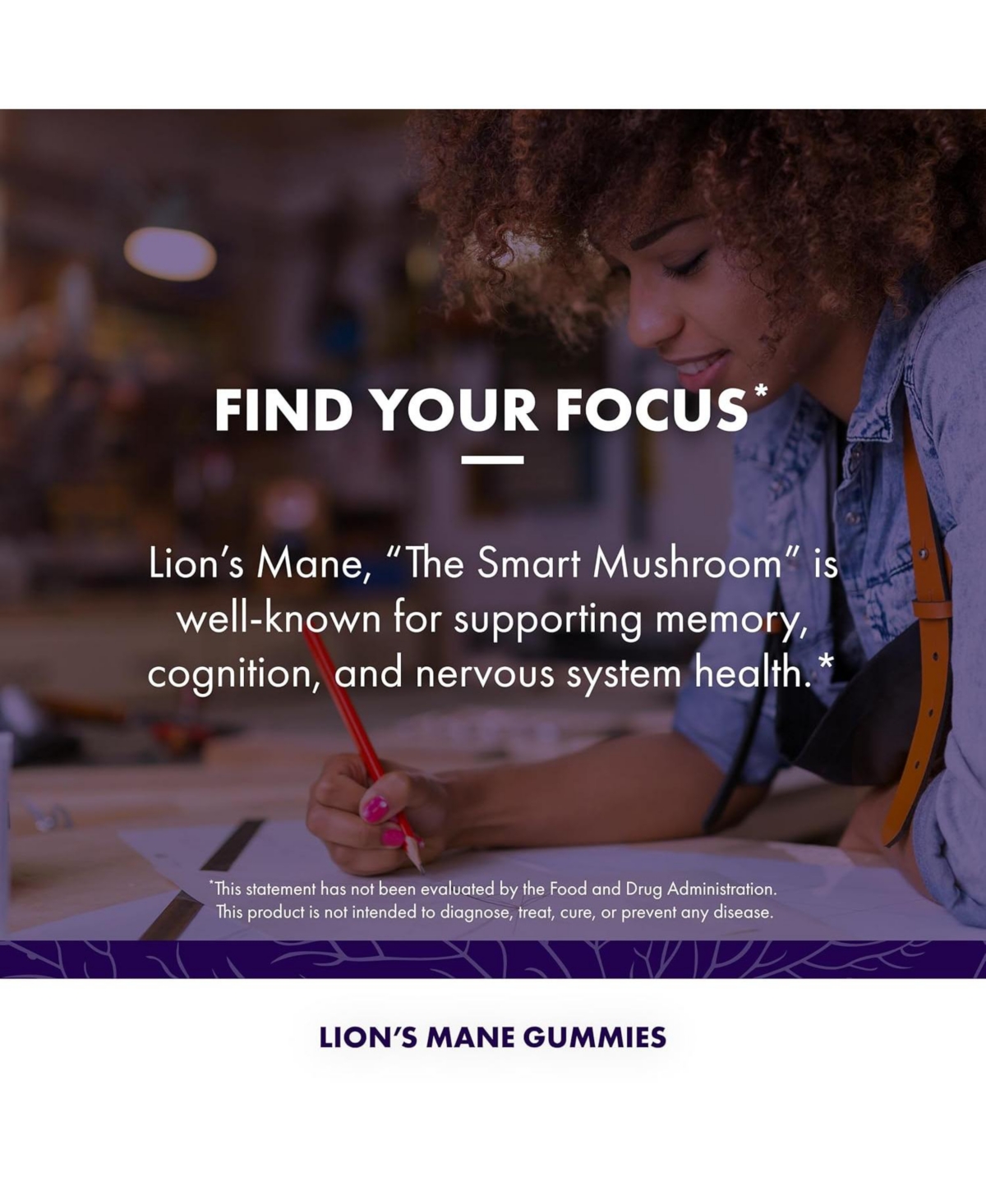 Host Defense Mushrooms, Lion's Mane Gummies, Blueberry, 90 count