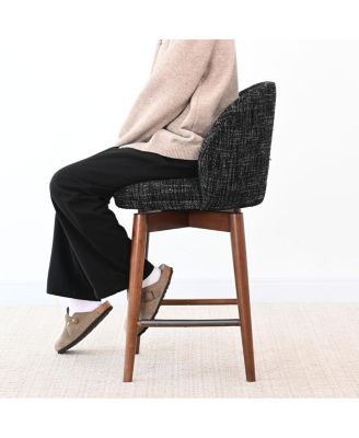 25.5" Swivel Counter Height Stools with Solid Wood Legs Set of 2