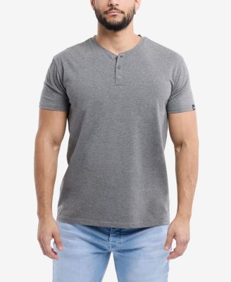 X RAY Big & Tall Basic Henley Neck Short Sleeve T-Shirt