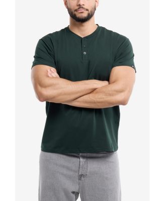 X RAY Men's XRAY Basic Henley Neck Short Sleeve T-Shirt