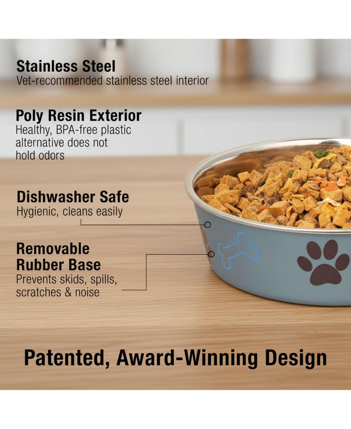 Aronkl Stainless Steel Dog Cat Bowl Spill Proof Durable Dishwasher Safe Travel Feeder