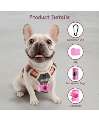 Dog Poop Bag Dispenser with Carabiner Lavender Scented Leak-Proof Bags