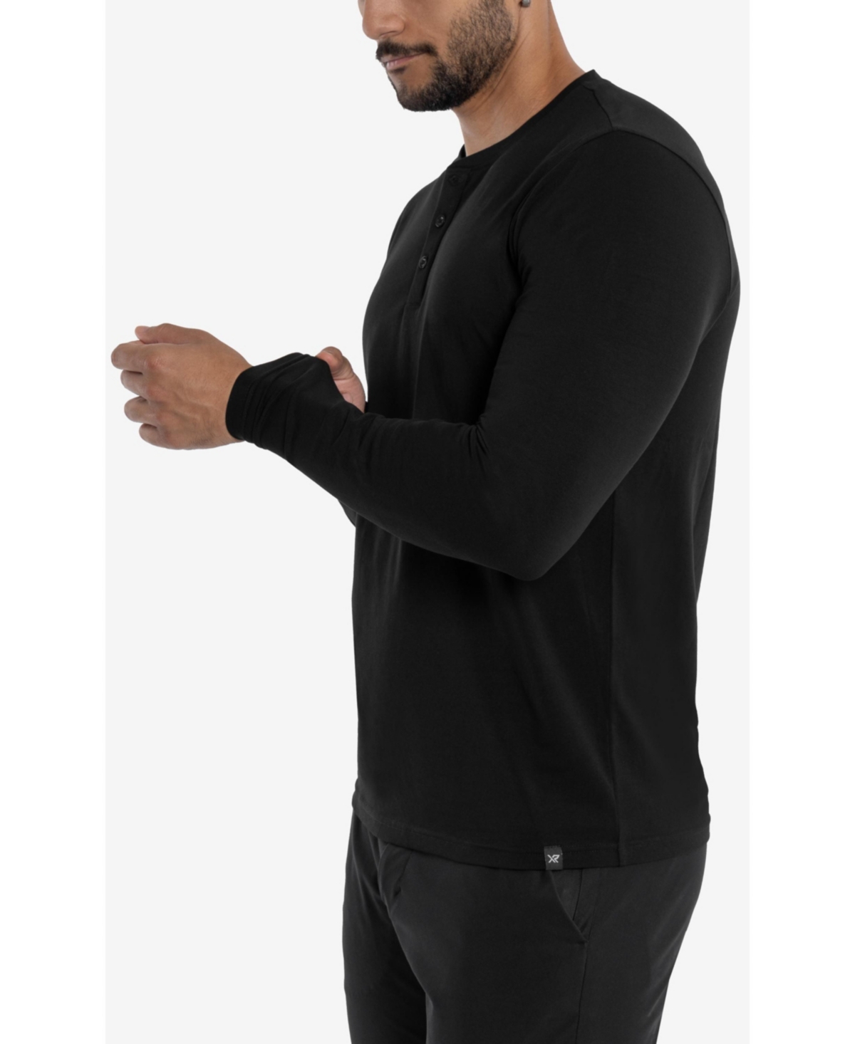 X-Ray Men's Soft Stretch Henley Neck Long Sleeve T-shirt