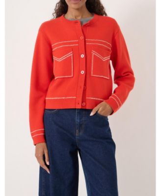 Women's Wool-Blend Stitch Detail Cardigan