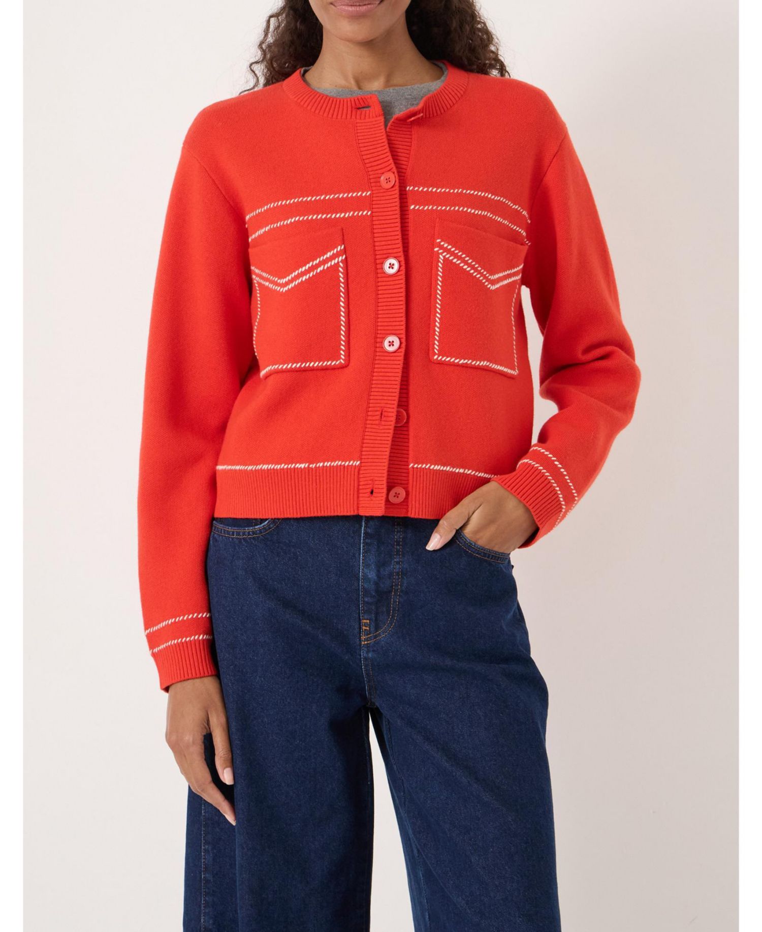 Women's Wool-Blend Stitch Detail Cardigan