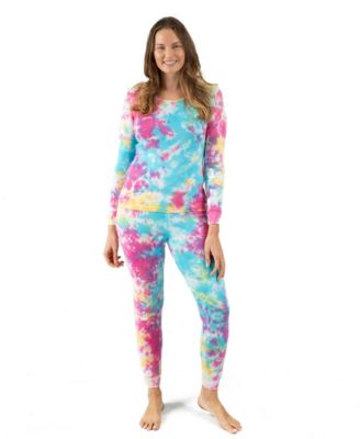 Women's Matching Family Two Piece Cotton Long Sleeve Tie Dye Pajamas