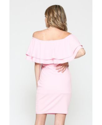 Maternity Off-the-Shoulder Bodycon Ruched Mini Dress