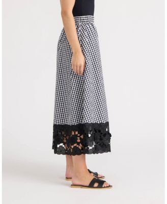 Women's Pull-On Maxi Skirt with 3D Lace Hem