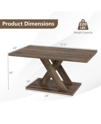  Rectangular Coffee Table Stable Wood Frame