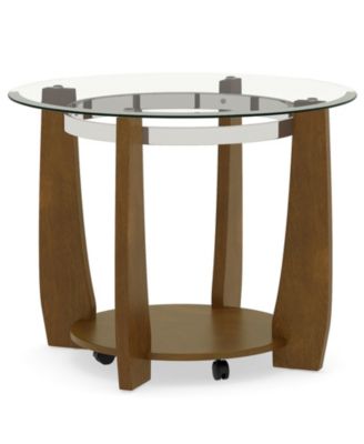 Round Glass Coffee Table 2 Tier with Storage Shelf