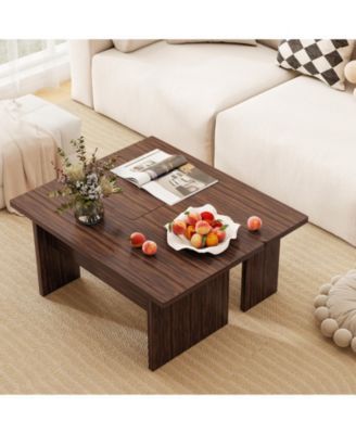 L-Shaped Modular Coffee Table Set of 2, Center Tables for Small Space