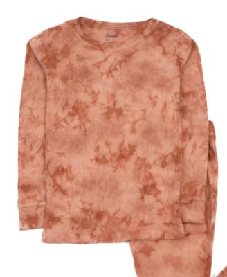 Kids Matching Family Two Piece Cotton Long Sleeve Tie Dye Pajamas.