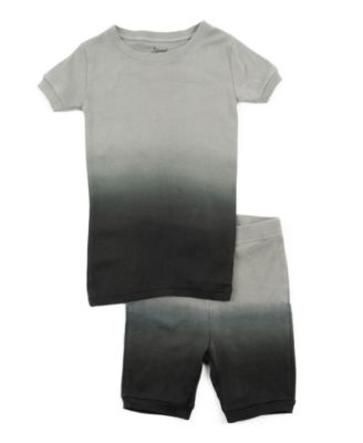 Toddler Matching Family Two Piece Cotton Short Sleeve Shirt and Shorts Tie Dye Pajamas.