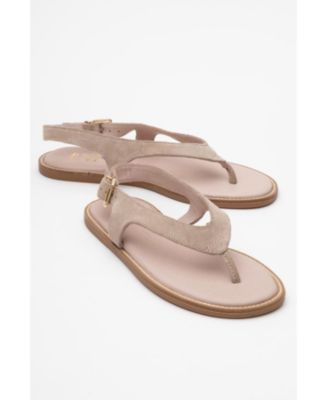 Forever and Always Shoes Women's Belinda Leather Thong Sandals