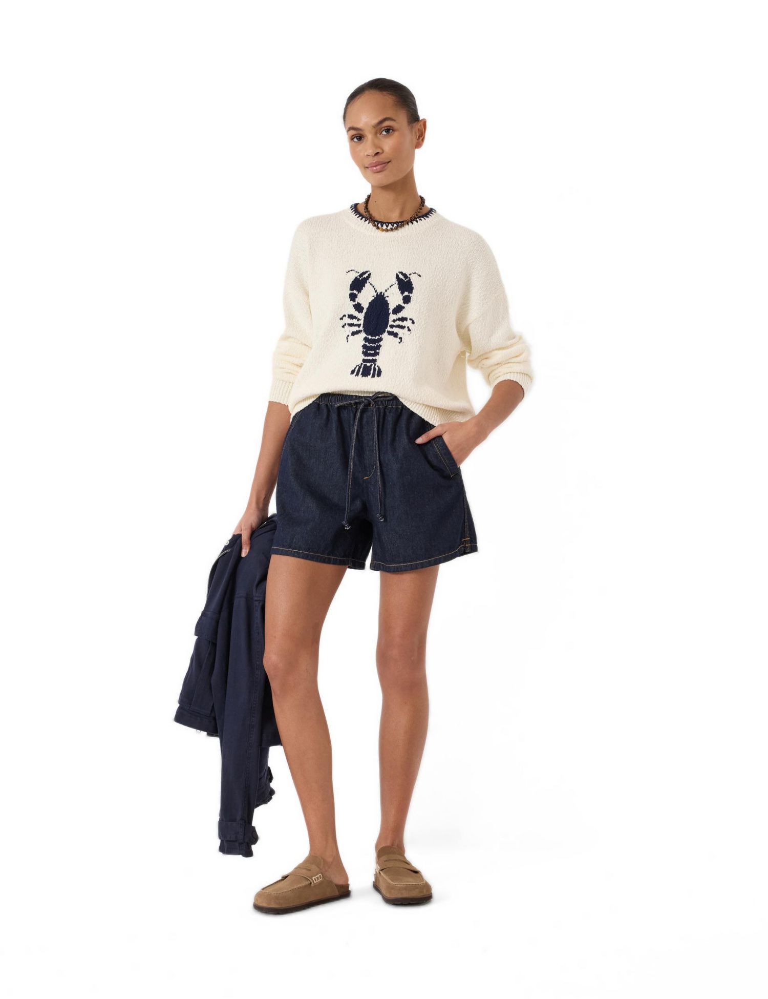 Women's Hallie Crew Neck Lobster Graphic Sweater