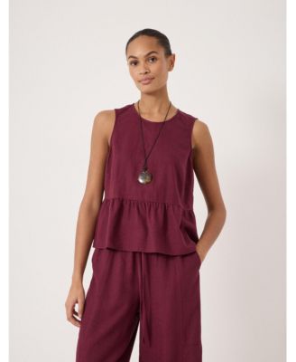 Women's Nomie Linen Blend Peplum Top