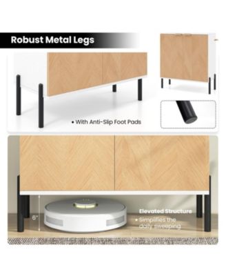 2-Door Buffet Cabinet Sideboard with Shelf and Metal Legs