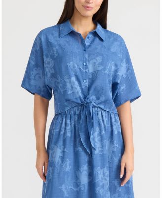 Women's Dolman Sleeve Tie Front Shirt