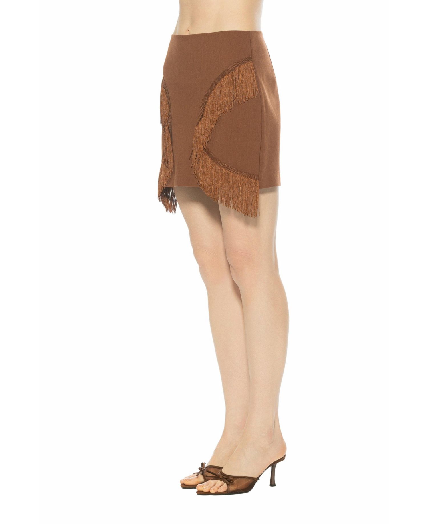 Women's Lior Fringe Grommet Mini Skirt