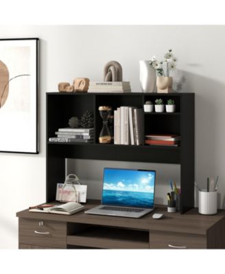 Desktop Bookcase with 4 Cubbies and Open Back Compartment