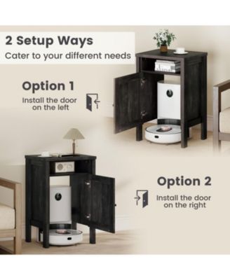 Robot Vacuum Storage Cabinet with Reversible Door