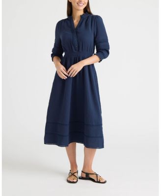 Women's Button Front Double Gauze Dress