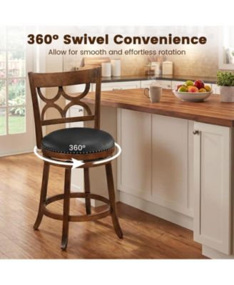 Swivel Bar Stools Set of Two with High Backrest