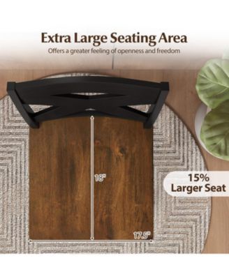 Rubberwood Swivel Bar Stools Set of Two with Backrest