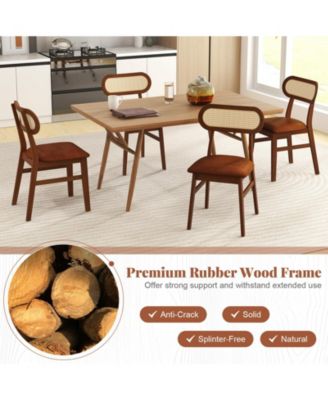 Set of 2 Mid Century Wooden Dining Chairs for Indoor Use