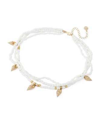 White Vintage Luxe Shell Beaded Layered Necklace
