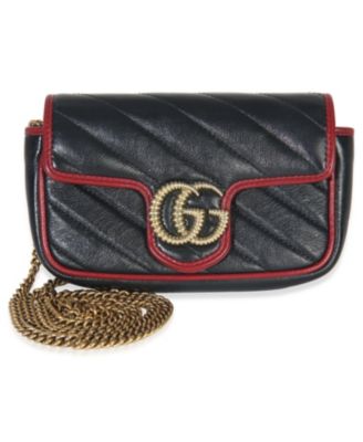 Black Matelasse Calfskin Torchon Super Mini Marmont Bag