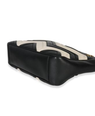 Black White Matelasse Medium GG Marmont Chain Tote