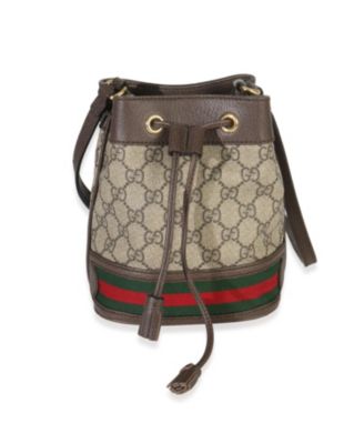 Beige GG Supreme Canvas Ophidia Mini Bucket Bag